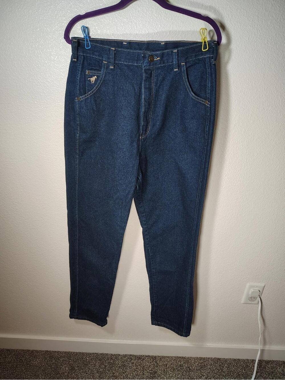 Wranglers Misses Cowgirl Mom Dress Jeans Denim Cotton Dark  USA made Sz 16